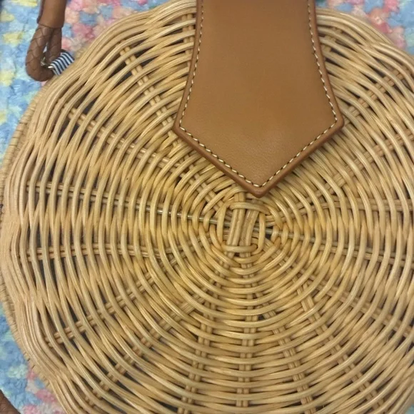 J. McLaughlin Romina Round Basket Wicker Purse, NWT - Picture 5 of 10